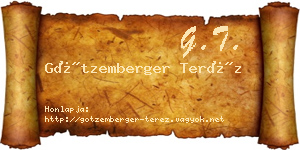 Götzemberger Teréz névjegykártya